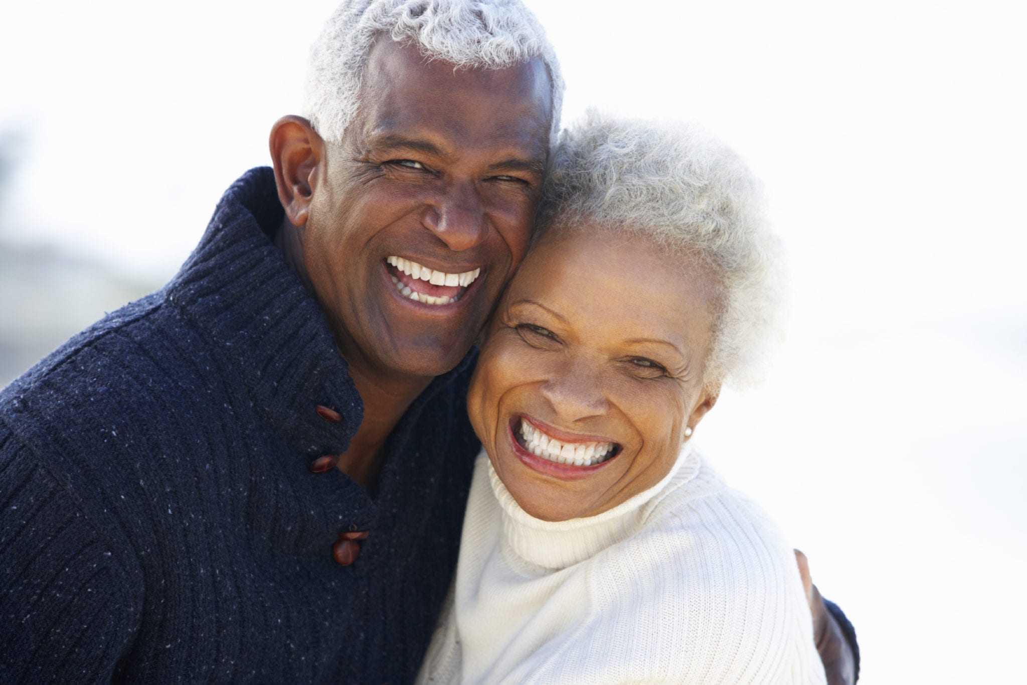 Mature African American Couple Embracing
