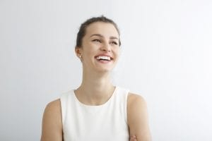 Female with Clean Teeth Smiling