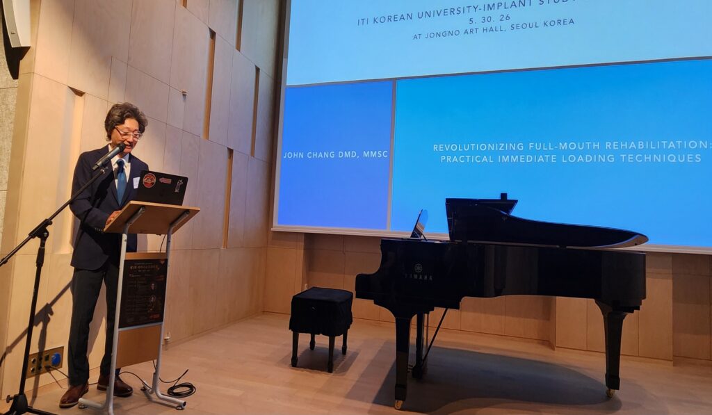 Dr. John Chang presenting Revolutionizing Full-Mouth Rehabilitation at Jongno Art Hall in Seoul